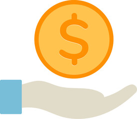 Money on hand icon