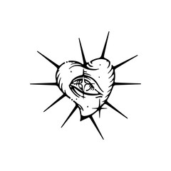 vector illustration of heart with thorns concept