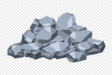 Rock and stones set. Different shape boulder collection. vector illustration