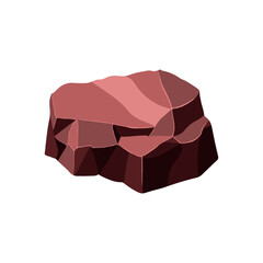 Ore rock boulder. Natural shape stone. vector illustration