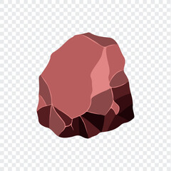Ore rock boulder. Natural shape stone. vector illustration