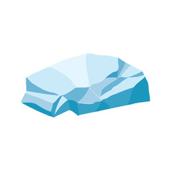 Ice rock boulder. Natural shape stone. vector illustration