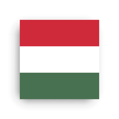 Square vector flag of Hungary