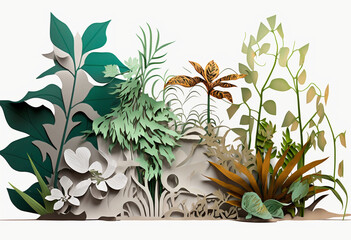 Organic Growth: White-Background Cutouts of Nature's Flora