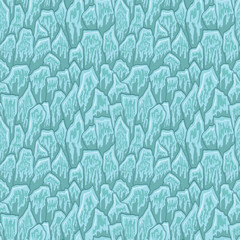 Cartoon game texture, ice surface seamless pattern. Game asset walls and environment background