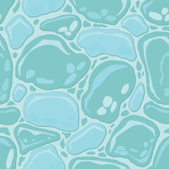 Cartoon game texture, ice surface seamless pattern. Game asset walls and environment background