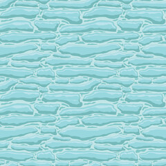 Cartoon game texture, ice surface seamless pattern. Game asset walls and environment background