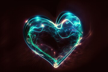 light painting neon heart