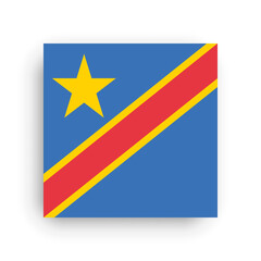 Square vector flag of Democratic Republic of the Congo