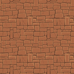 Cartoon game texture, rocks, dirt and ground surface seamless pattern. Game asset wall and environment background