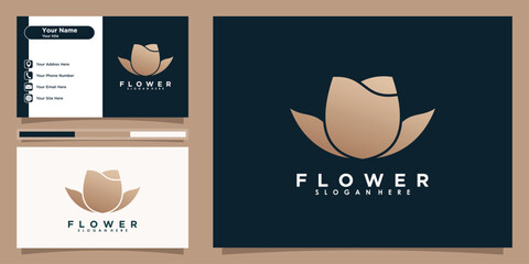 beauty flower logo design with template