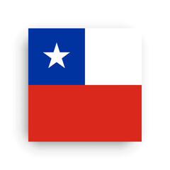 Square vector flag of Chile