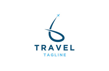 Travel logo design template flat vector