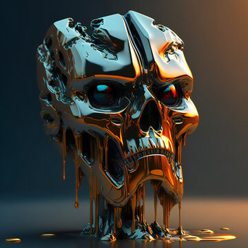 MELTED FACE ROBOT image created with artificial intelligence tool