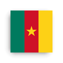 Square vector flag of Cameroon