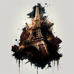 Captivating Paint Splash Eiffel Tower