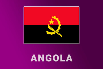 Angola  flag. AO national banner. Angola  patriotism symbol and name.