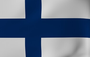 Obraz premium 3D Render National Flag Flapping in Wind - Finland