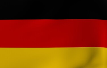 3D Render National Flag Flapping in Wind - Germany