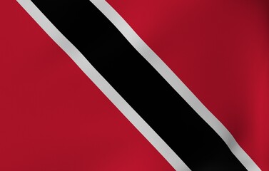 3D Render National Flag Flapping in Wind - Trinidad and Tobago