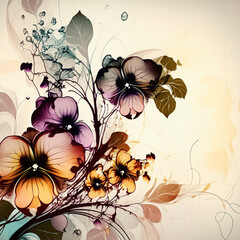 abstract floral background. Generative AI