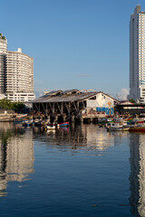 fish market and Skyline in Panama City