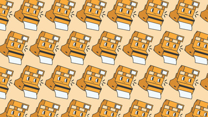 retro pattern doodle flat design character 