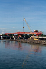 bridge under construction, seen in Panama City