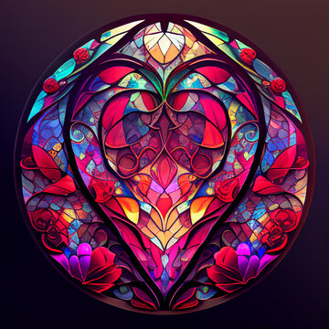 stained glass window of st valentin church