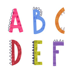 Dino Alphabet Capital Letter for Primary Education Vector Set