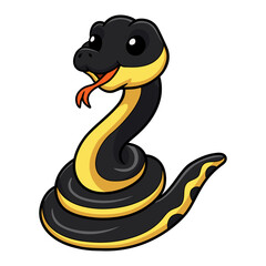 Fototapeta premium Cute yellow bellied sea snake cartoon