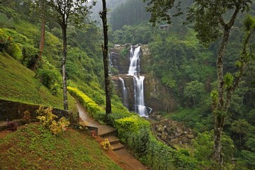 Beautiful Ramboda waterfall landscape in Sri Lanka. Ramboda Falls near Nuwara Eliya is 109 m (358...