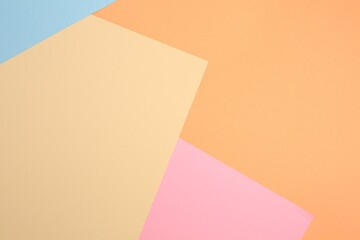 Many colorful sheets of paper as background, top view
