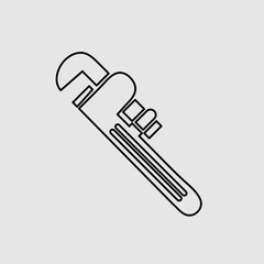 Pipe wrench flat vector icon. trendy style illustration on white background 