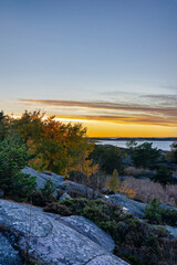 Sunset at Ytre Hvaler, a national park in Norway