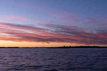 Fototapeta premium Sunset at Ytre Hvaler, a national park in Norway