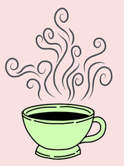design illustration coffee or tea handrawn