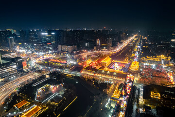 Fototapeta na wymiar light show of Chinese new year in Xi'an, China