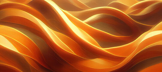 golden glowing orange brown wave texture background with Generative AI Technology