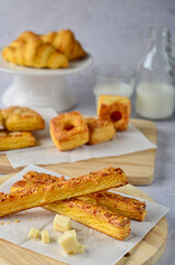 various kinds of pastries served for family events
