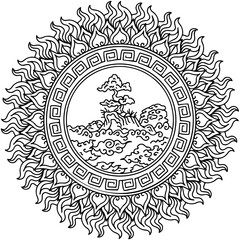 design mandala landscape outline