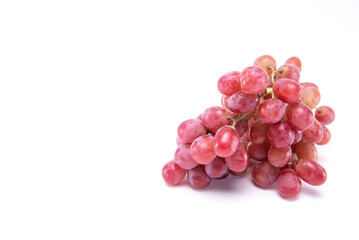 Bunch of red grape isolated on white background