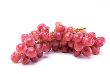 Bunch of red grape isolated on white background