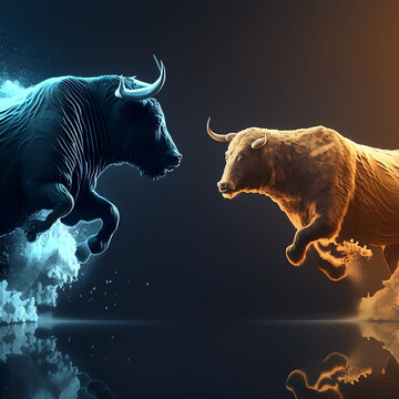 Stock market design of bull and bear bull bear HD wallpaper  Pxfuel