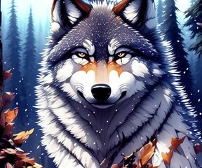 wolf in the forest.generative ai