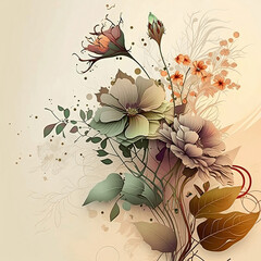 background with flowers. Generative AI