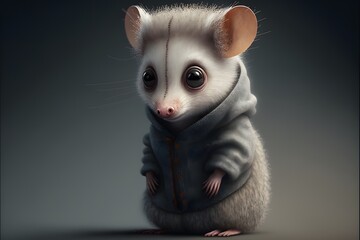 cute possum character created using AI Generative Technology