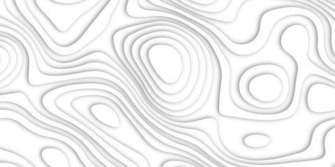 Abstract wavy white liens paper cut background with shadow. 