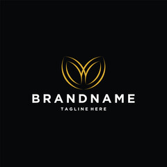 Abstract luxury leaf flower icon logo design vector template