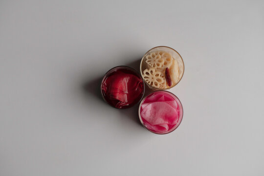Radish pickle pickle in glasses
